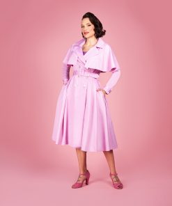 Gertie wearing the Charm Trench Coat sewing pattern