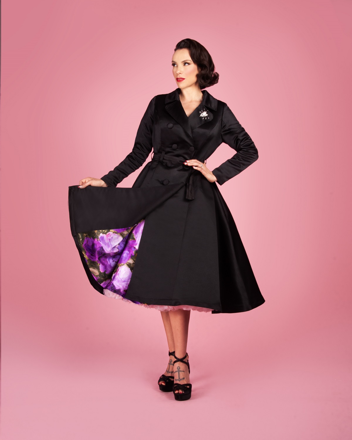 Gertie wearing the Charm Trench Coat sewing pattern