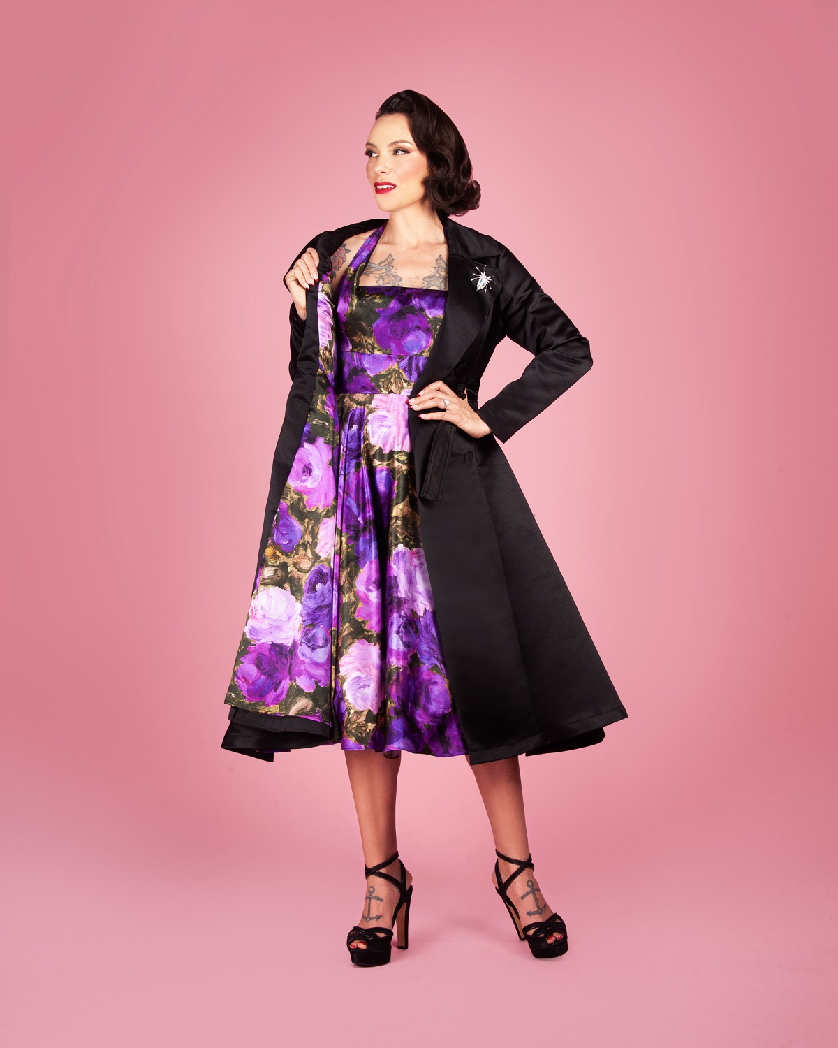 Gertie wearing the Charm Trench Coat sewing pattern