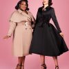 Gertie and Susie wearing the Charm Trench Coat sewing pattern