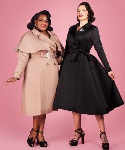 Gertie and Susie wearing the Charm Trench Coat sewing pattern