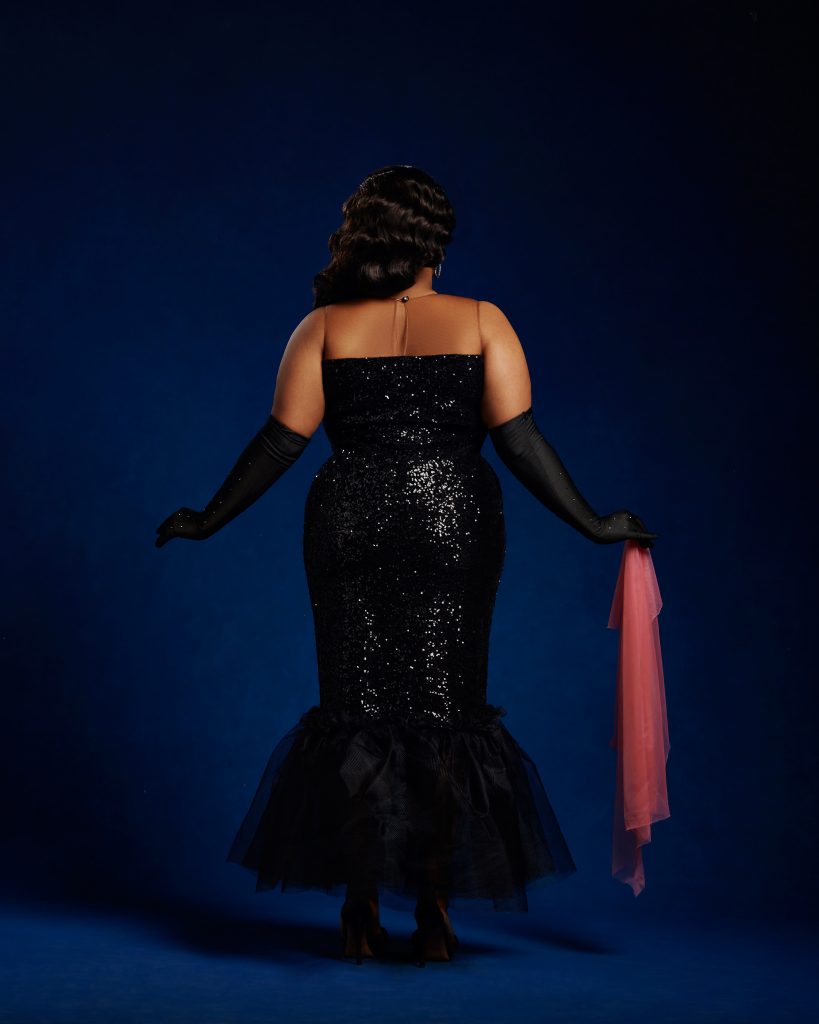 Susie wearing the Solo in the Spotlight Barbie dress.