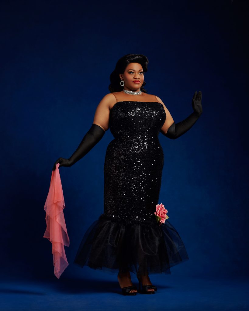 Susie wearing the Solo in the Spotlight Barbie dress.