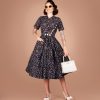 Gertie wearing the Claire Dress from Charm Patterns.