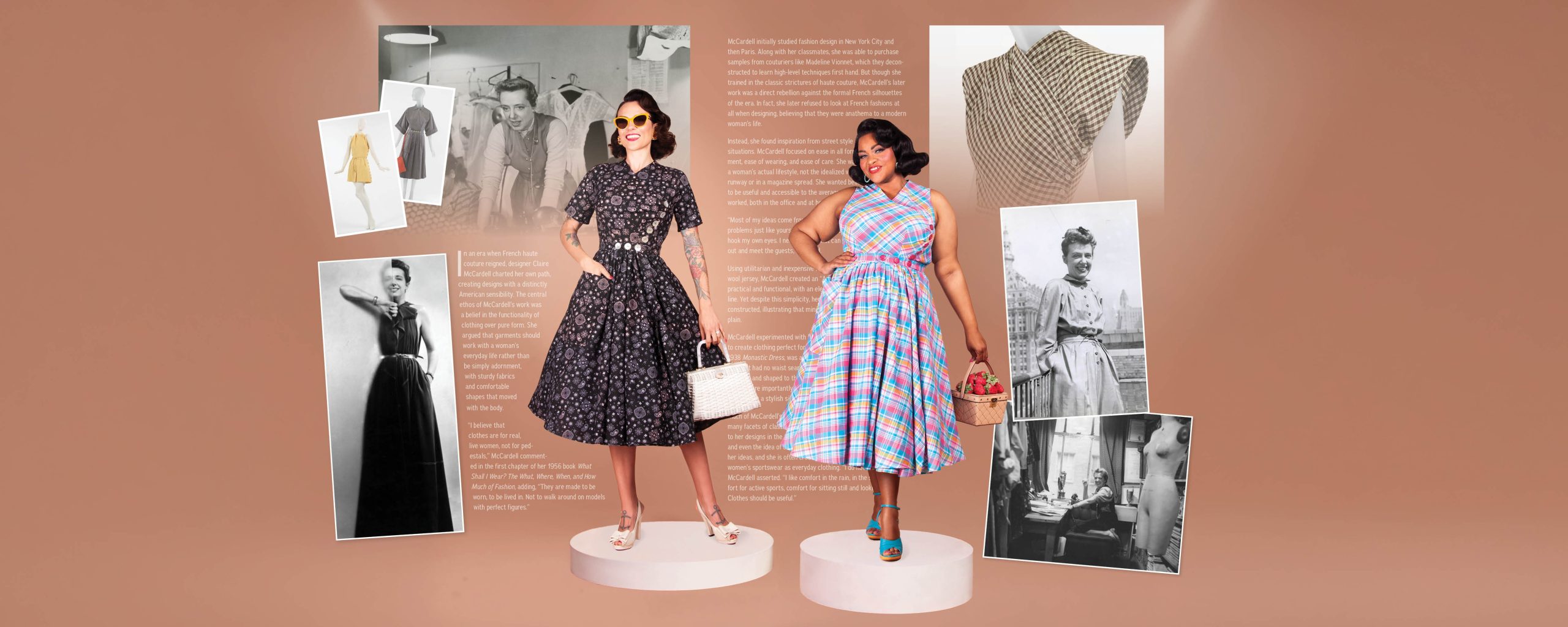 The Claire Dress sewing pattern from Charm Patterns, inspired by Claire McCardell.