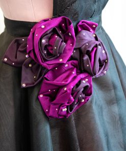 A detail of the Deadly Roses Apron, a free sewing pattern from Charm Patterns