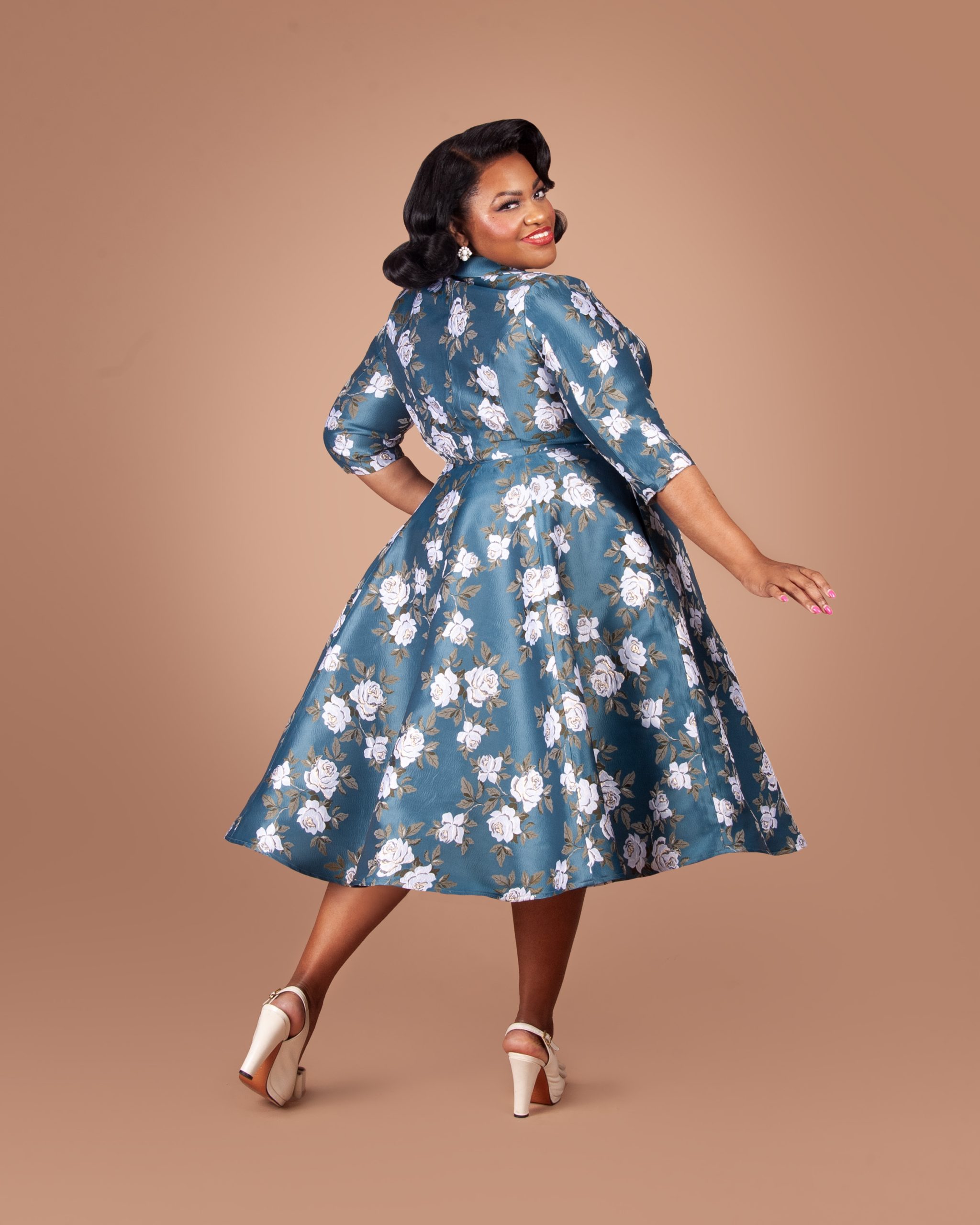 Susie wearing the Charm Princess Coatdress sewing pattern