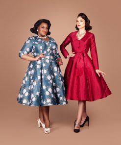 Gertie and Susie wearing the Charm Princess Coatdress sewing pattern