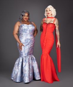 Gertie and Susie (with Millie) wearing the Lamour-Zelda Dress.