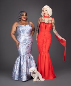 Gertie and Susie (with Millie) wearing the Lamour-Zelda Dress.