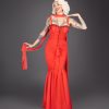 Gertie cosplaying as Marilyn Monroe in Gentlemen Prefer Blondes, wearing the Zelda Overlay.