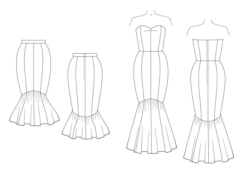 Zelda Skirt line art